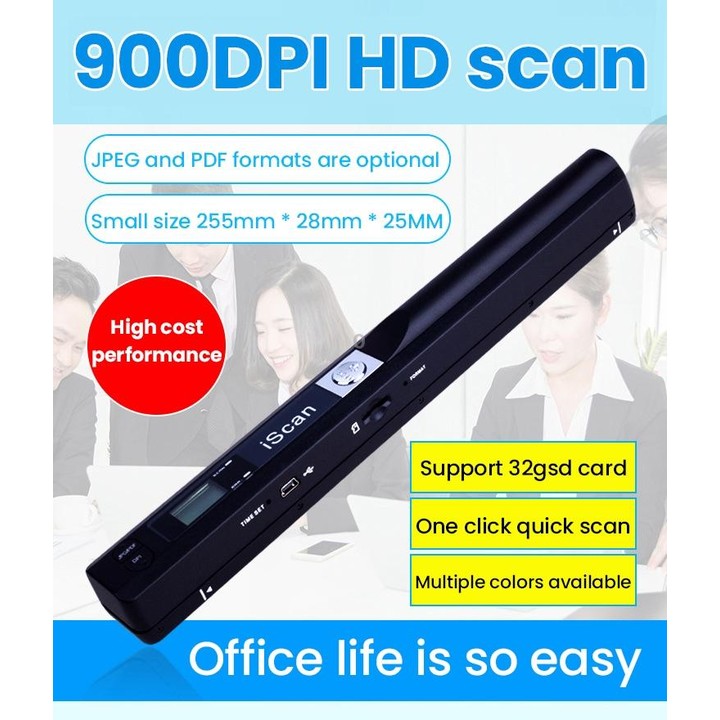 iScan01 Mobile Document Handheld Scanner with LED Display, A4 Contact Image Sensor(Silver)