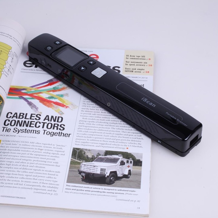 iScan02 Double Roller Mobile Document Portable Handheld Scanner with LED Display, Support 1050DPI / 600DPI / 300DPI / PDF / JPG