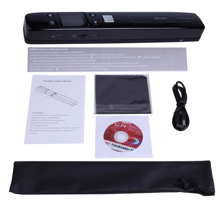 iScan02 Double Roller Mobile Document Portable Handheld Scanner with LED Display, Support 1050DPI / 600DPI / 300DPI / PDF / JPG