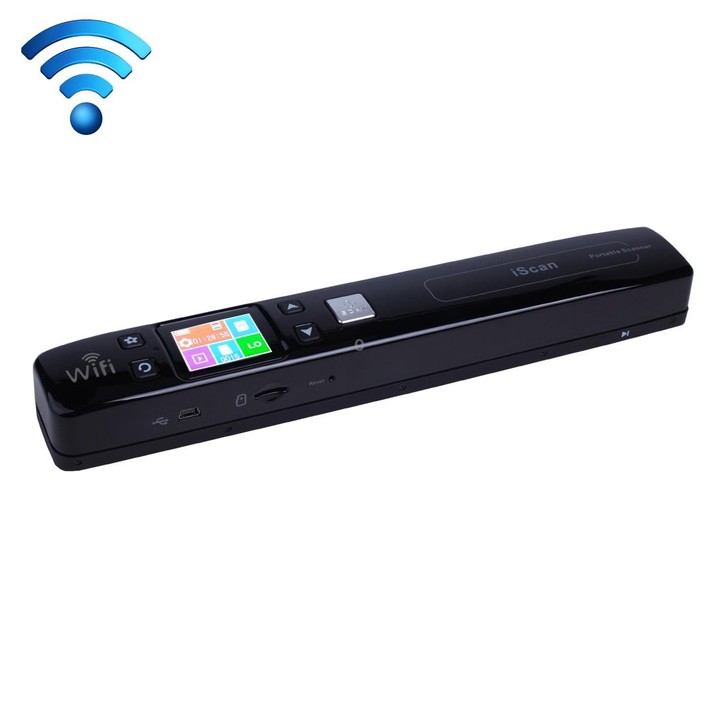 iScan02 WiFi Double Roller Mobile Document Portable Handheld Scanner with LED Display, Support 1050DPI / 600DPI / 300DPI / PDF /