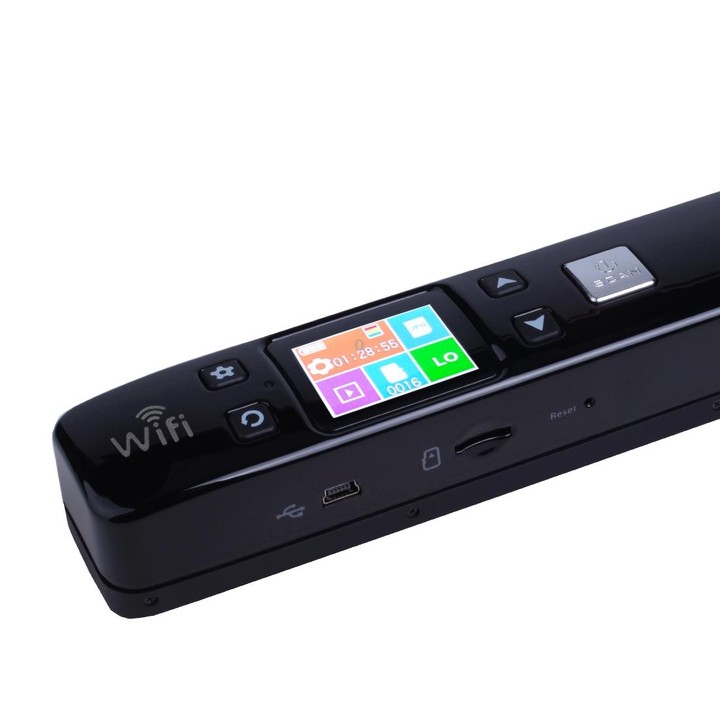 iScan02 WiFi Double Roller Mobile Document Portable Handheld Scanner with LED Display, Support 1050DPI / 600DPI / 300DPI / PDF /
