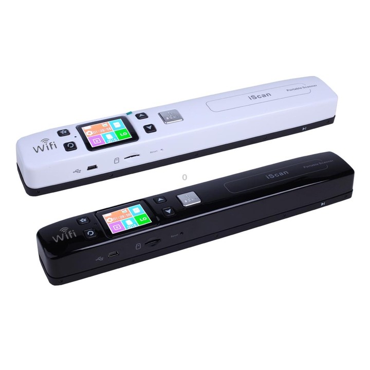 iScan02 WiFi Double Roller Mobile Document Portable Handheld Scanner with LED Display, Support 1050DPI / 600DPI / 300DPI / PDF /