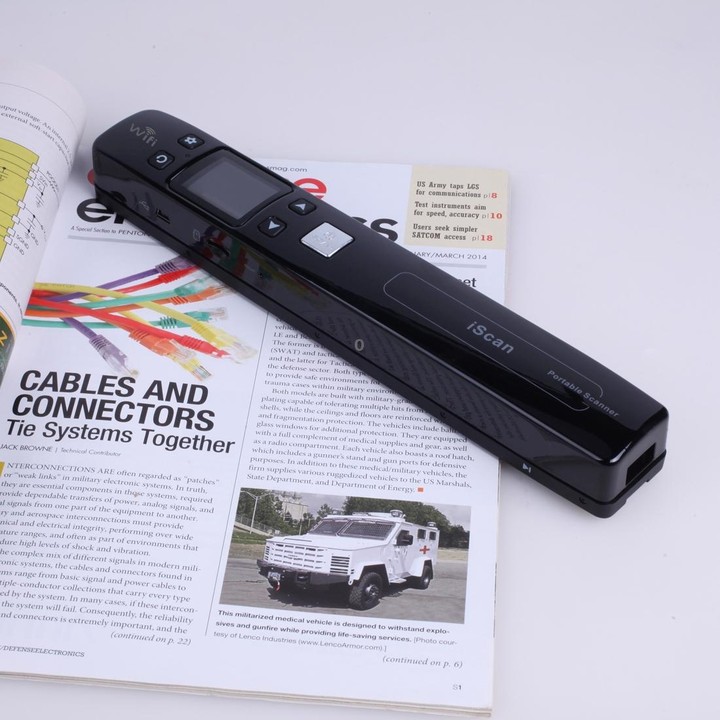 iScan02 WiFi Double Roller Mobile Document Portable Handheld Scanner with LED Display, Support 1050DPI / 600DPI / 300DPI / PDF /