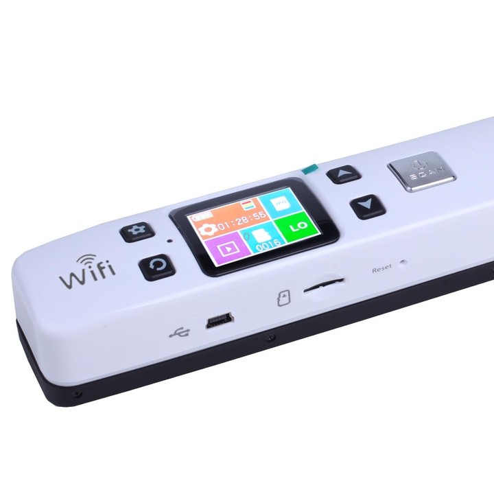 iScan02 WiFi Double Roller Mobile Document Portable Handheld Scanner with LED Display, Support 1050DPI / 600DPI / 300DPI / PDF /