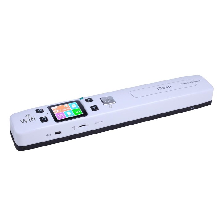iScan02 WiFi Double Roller Mobile Document Portable Handheld Scanner with LED Display, Support 1050DPI / 600DPI / 300DPI / PDF /