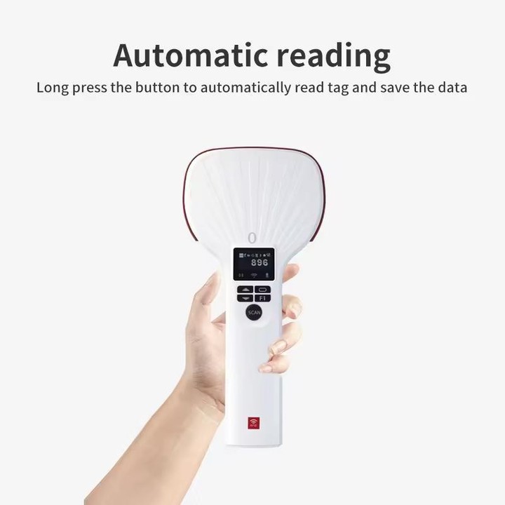 Long Range RFID UHF Portable Handheld Bluetooth Reader, Style: Standard + 2D Head (UK Plug)