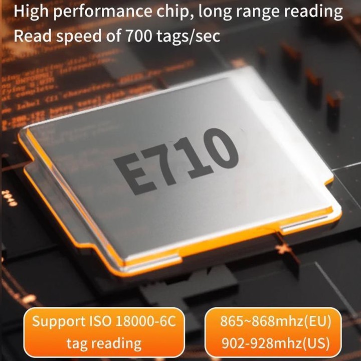 E710 Chip Long Range RFID UHF Portable Handheld Bluetooth Reader, Style: Enhanced (US Plug)
