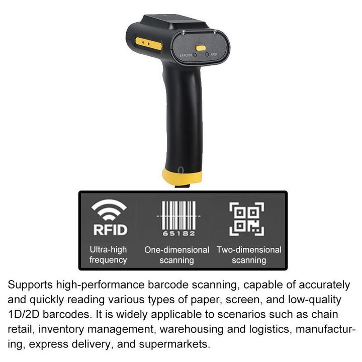 UHF RFID Handheld Card Reader Cash Register Settlement Scanner, Style: Bluetooth