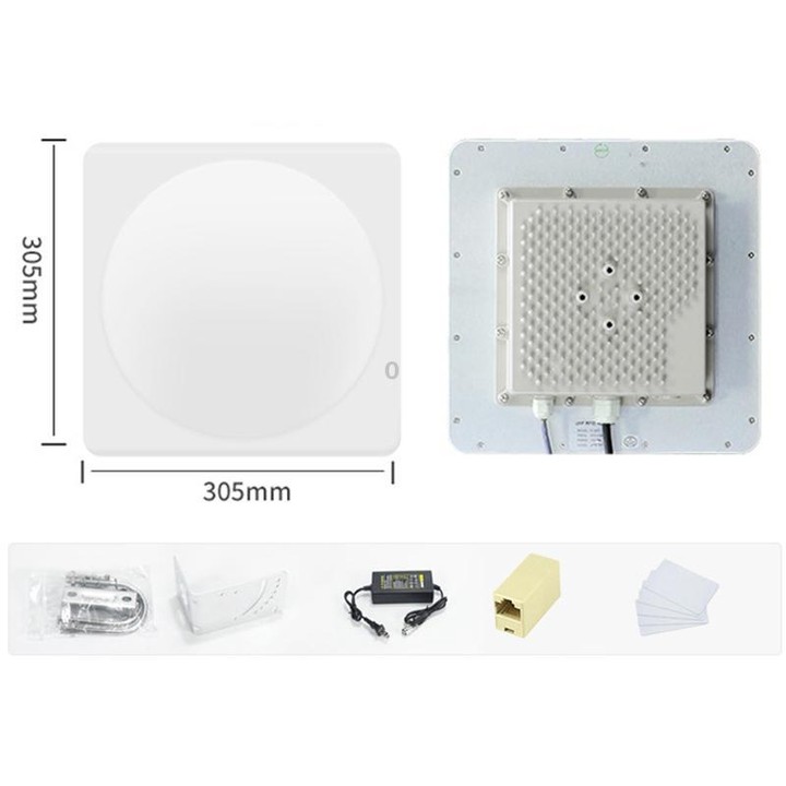 UHF RFID Long Range 9dBi Integrated Reader with E710 Chip, Style: Standard (UK Plug)