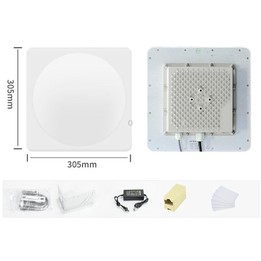 UHF RFID Long Range 9dBi Integrated Reader with E710 Chip, Style: Add Power Over Ethernet (UK Plug)