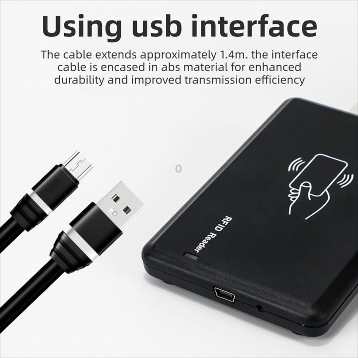 UHF RFID Desktop Reader / Writer Dual-Mode Output Electronic Tag Writer (Black)