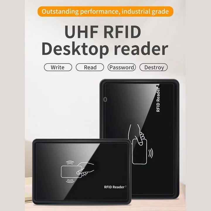 UHF RFID Desktop Reader / Writer Dual-Mode Output Electronic Tag Writer (Black)