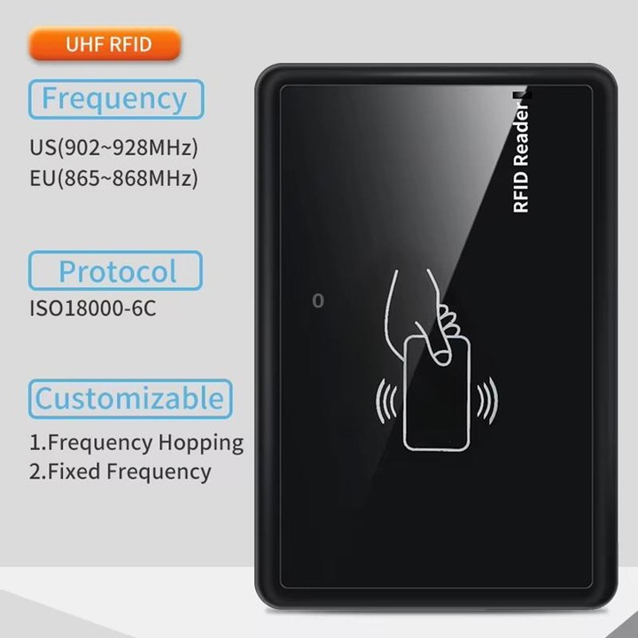 UHF RFID Desktop Reader / Writer Dual-Mode Output Electronic Tag Writer (Black)