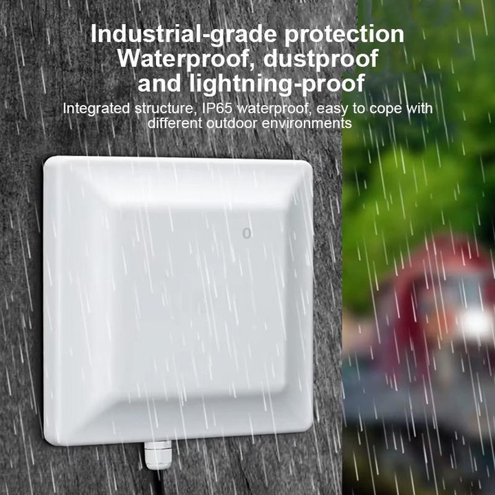 UHF Electronic Tag Identification RFID Reader / Writer 7dbi Antenna Integrated Reader, Style: RS232 Port (EU Plug)