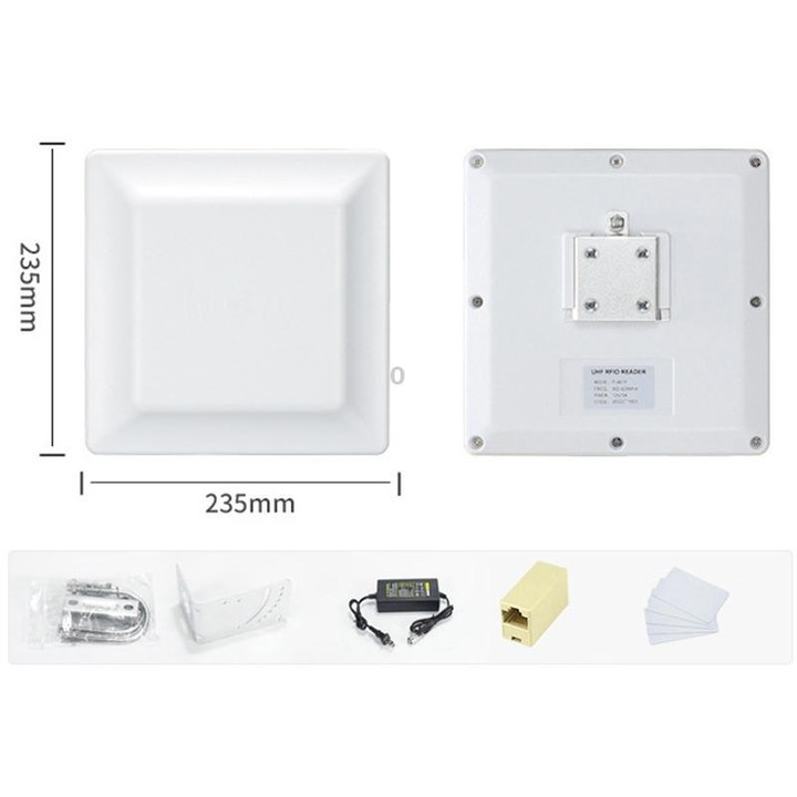 UHF Electronic Tag Identification RFID Reader / Writer 7dbi Antenna Integrated Reader, Style: RS232 Port (UK Plug)