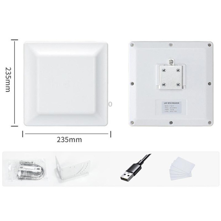 UHF Electronic Tag Identification RFID Reader / Writer 7dbi Antenna Integrated Reader, Style: USB Virtual Port (US Plug)