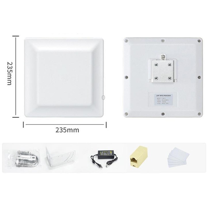 UHF RFID Reader Long Range Integrated Reader Writer With E710 Chip, Style: Add Power Over Ethernet (US Plug)