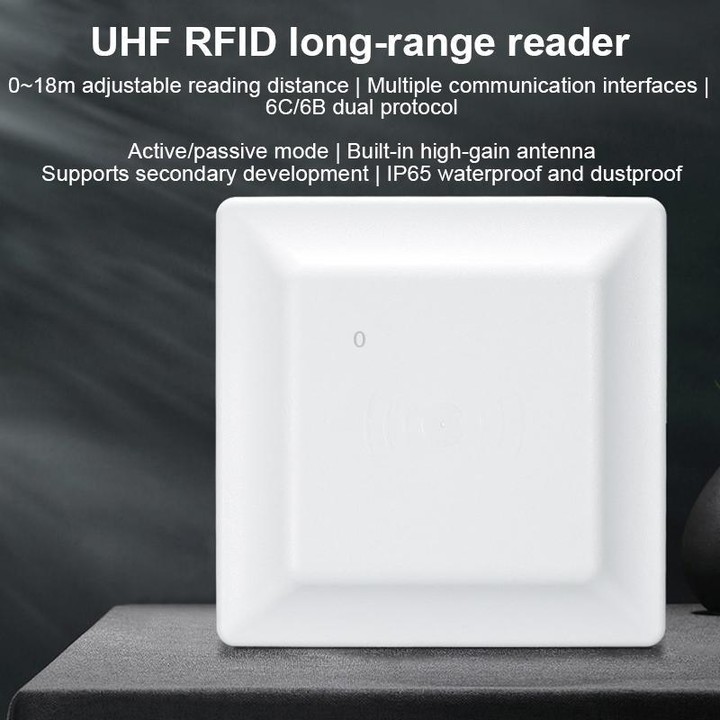 UHF RFID Reader Long Range Integrated Reader Writer With E710 Chip, Style: Add Power Over Ethernet (US Plug)