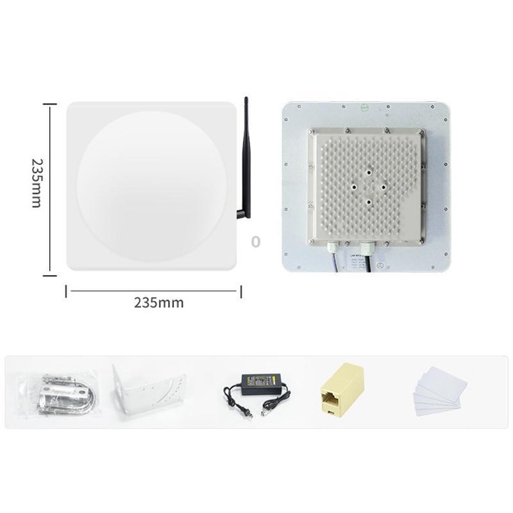 Industrial UHF RFID Long Range Integrated Reader Built-in 9dBi Antenna, Style: with WiFi Communication (US Plug)