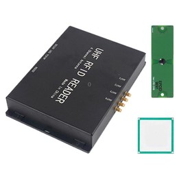 4-Channel UHF RFID Reader Writer with Antenna, MODBUS Passive Temperature Sensor Reader for Electric Power Monitoring (Black)