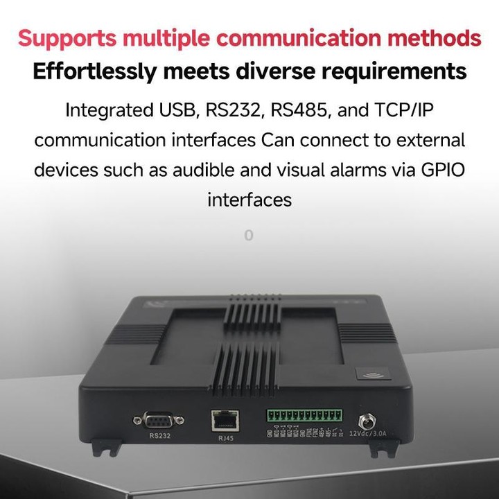 8-Channel RFID Reader / Writer with Impinj E710 Module, Fixed UHF Industrial Long-Range Reader for Warehouse Management (EU Plug