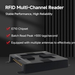 8-Channel RFID Reader / Writer with Impinj E710 Module, Fixed UHF Industrial Long-Range Reader for Warehouse Management (EU Plug