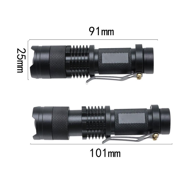 Q5 Mini LED Flashlights Telescopic Zoom 3 Mode Waterproof Torch Penlight
