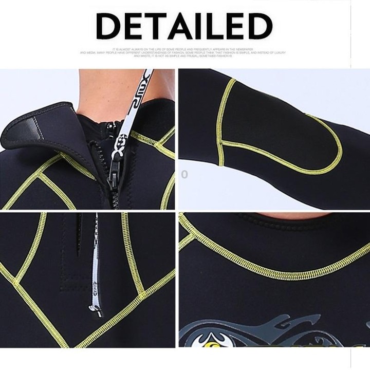 SLINX 1101 3mm Neoprene Super Elastic Wear-resistant Warm Cold-proof Y Shape Stitching One-piece Long Sleeve Wetsuit for Men