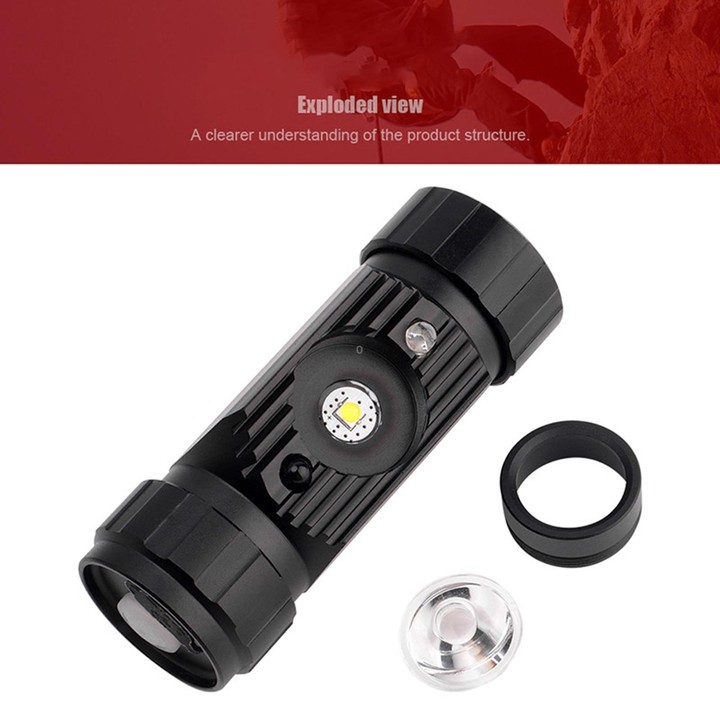 LED Induction Headlight USB Charging Outdoor Waterproof Strong Light Fishing Aluminum Flashlight Headlight (Headlight+2xBatterie