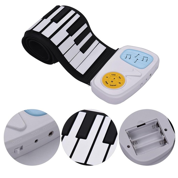 49-key Hand Roll Silicone Children Electronic Piano
